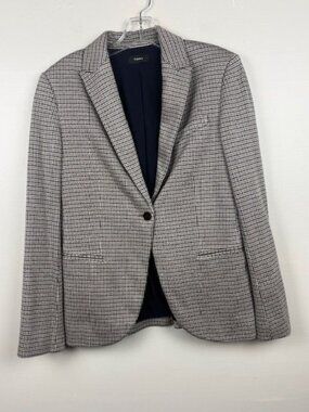 Theory Women's Houndstooth One Button Stratton Knit Staple Blazer Size 4